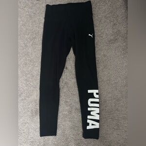 Puma Black Athletic Leggings with Logo